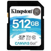 KINGSTON Canvas Go 512Gb SDXC UHS-I U3 V30 90/45 Mb/s (SDG/512GB)