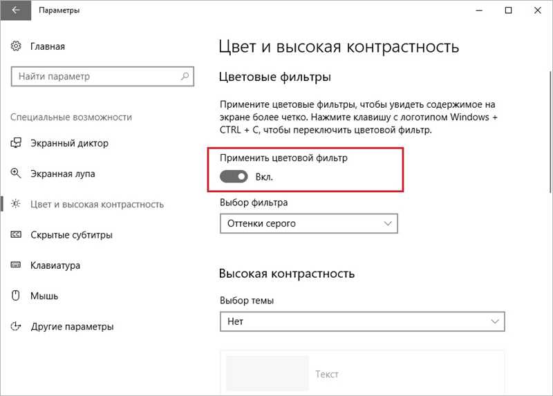 Черно белый экран Виндовс 10, как выключить — инструкции