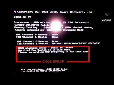 CMOS checksum error Defaults loaded