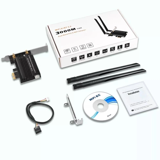 Двухдиапазонный PCI-E Адаптер AX3000 с поддержкой Wi-Fi и скорости 3000 Мбит/c