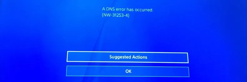 Ошибка DNS на PlayStation 4: NW-31253-4, WV-33898-1, NW-31246-6, NW-31254-5, CE-35230-3, NW-31250-1