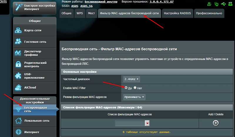 Родительский контроль на роутере Asus