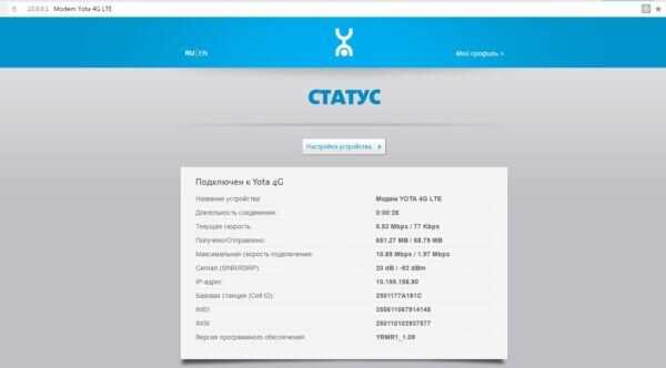Status.yota.ru и 10.0.0.1 – вход в настройки устройства Yota и личный кабинет