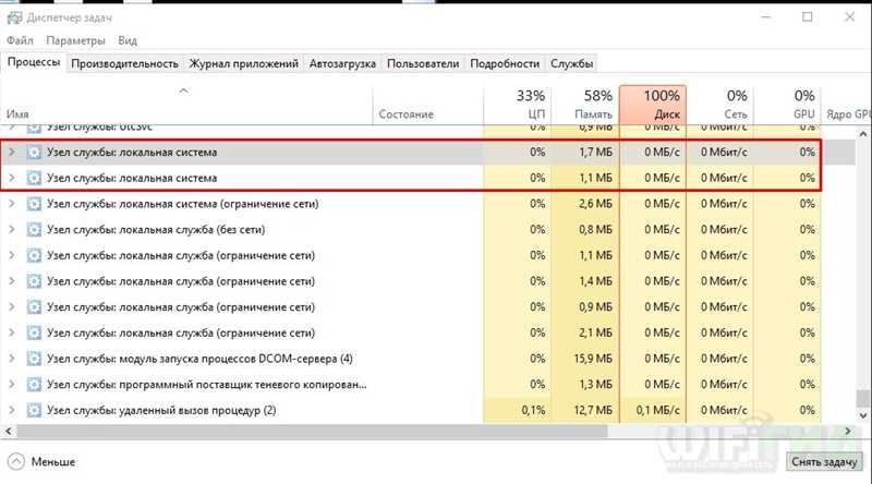 «Узел службы: локальная система» грузит диск в Windows 10: полное решение